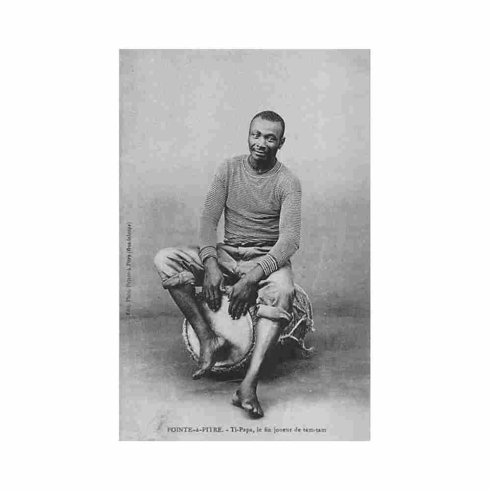guadeloupe pointe a pitre ti papa le fin joueur de tam tam ed phos Vintage A4 Photo Print