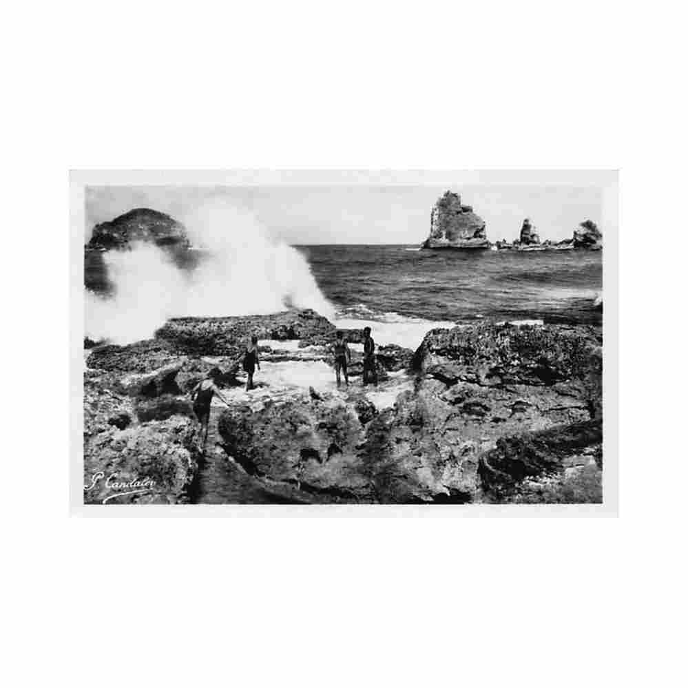 guadeloupe saint francois pointe des chateaux effets de lames ed p candalen 82 Vintage A4 Photo Print