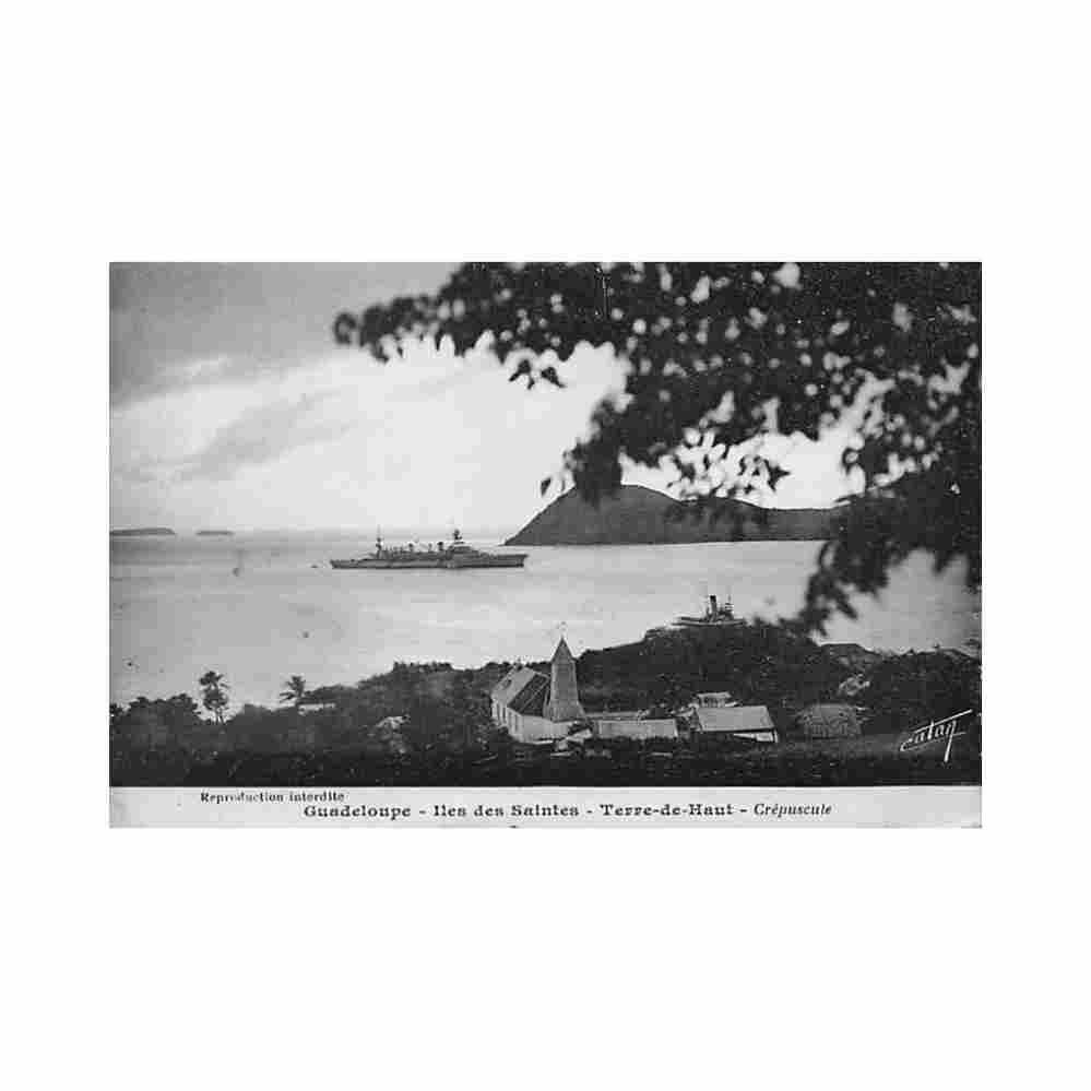 guadeloupe terre de haut les saintes crepuscule ed catan Vintage A4 Photo Print