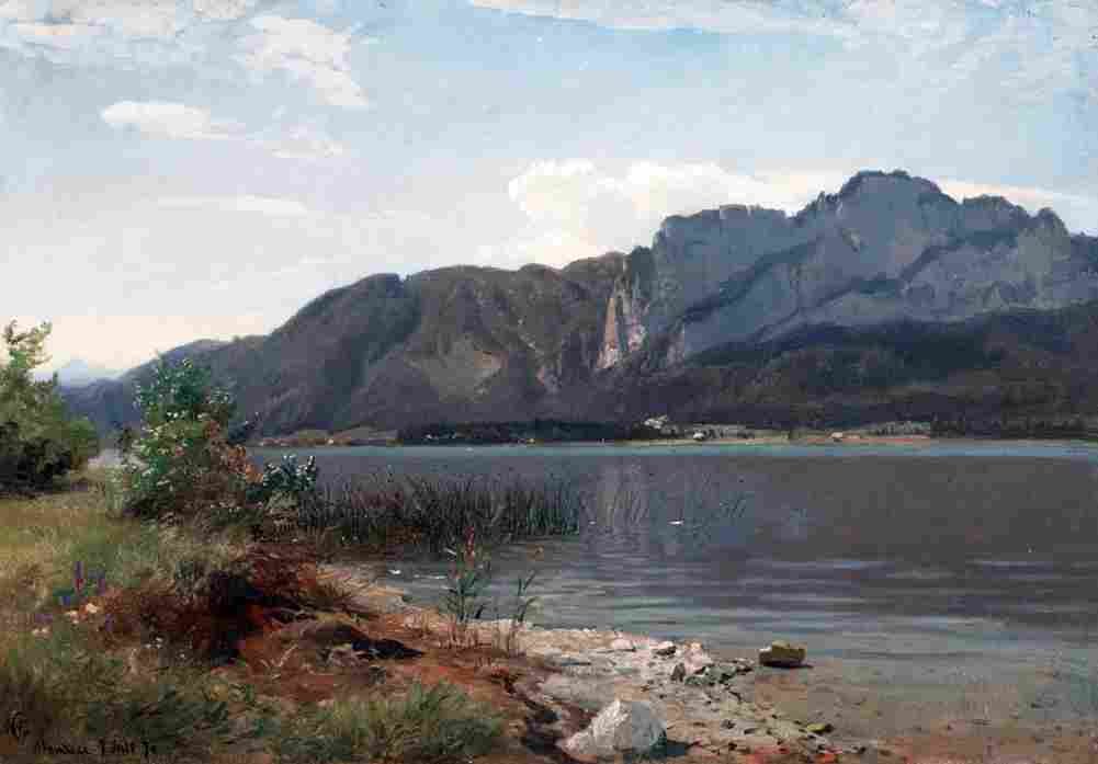 gude The Drachenwand Mondsee Art A4 Photo Print