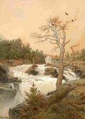 gude Waterfalls Art A4 Photo Print