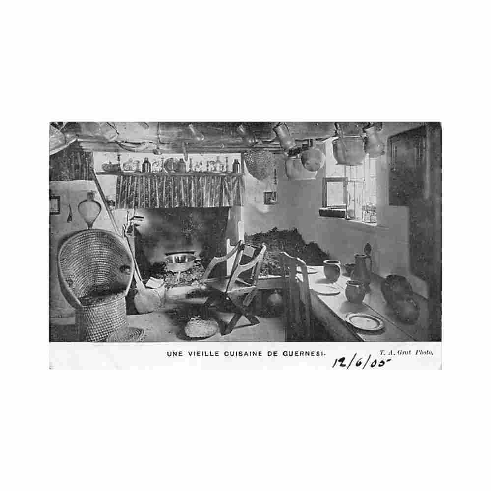 guernsey an old guernsey kitchen t a grut Vintage A4 Photo Print