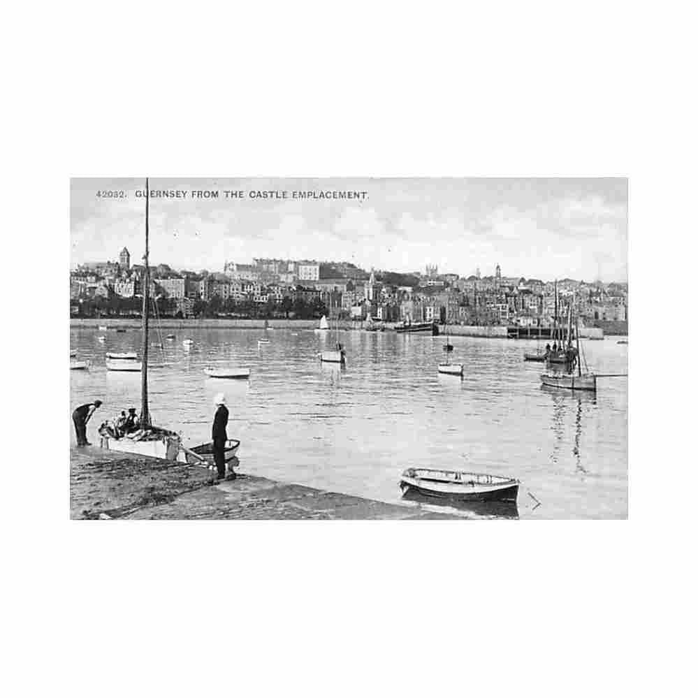 guernsey st peter port from the castle emplacement the chrom co ltd Vintage A4 Photo Print