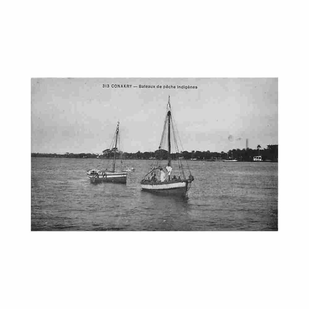guinee conakry bateaux de peches indigenes ed e habkouk 313 Vintage A4 Photo Print