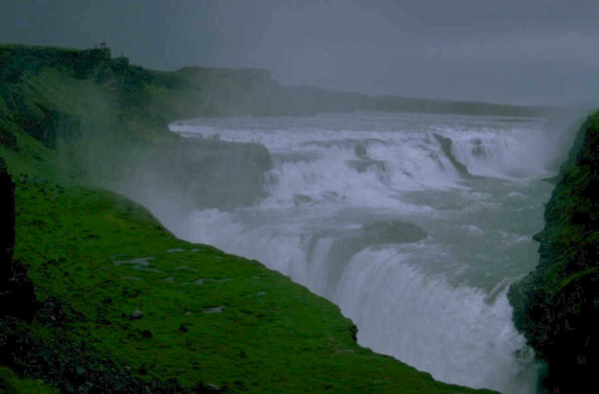 gullfoss waterfall iceland 1980s 1990s A4 Photo Print