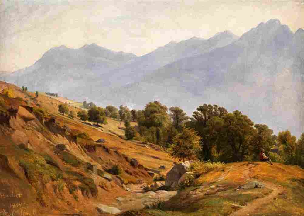 gurlitt mountain landscape around dorf tirol Art A4 Photo Print