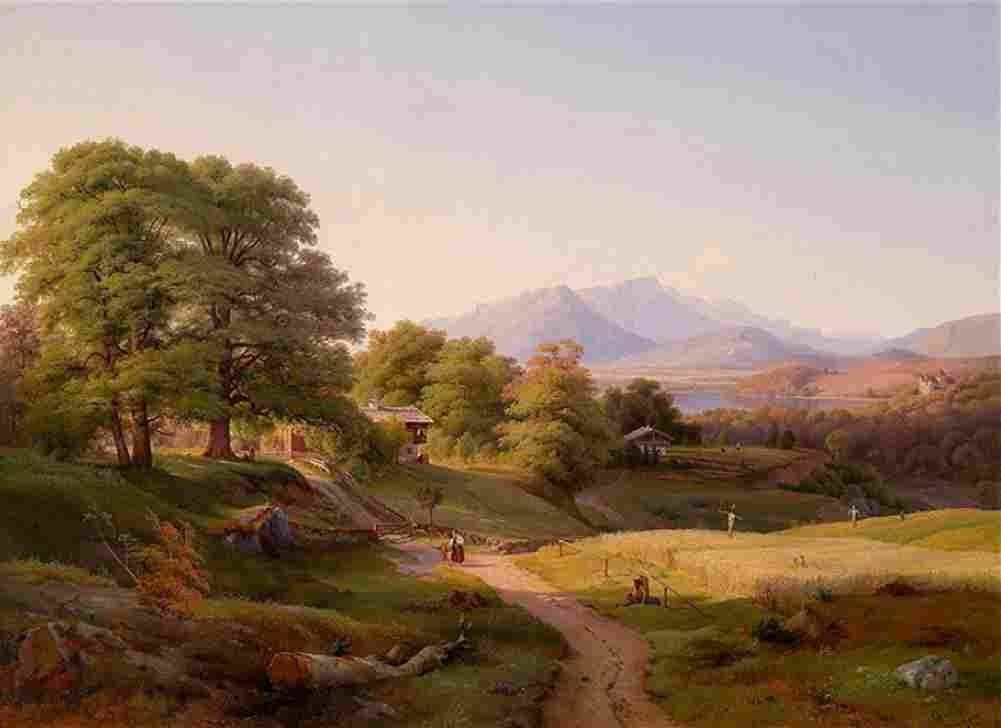 gurlitt north italian landscape with castle Art A4 Photo Print