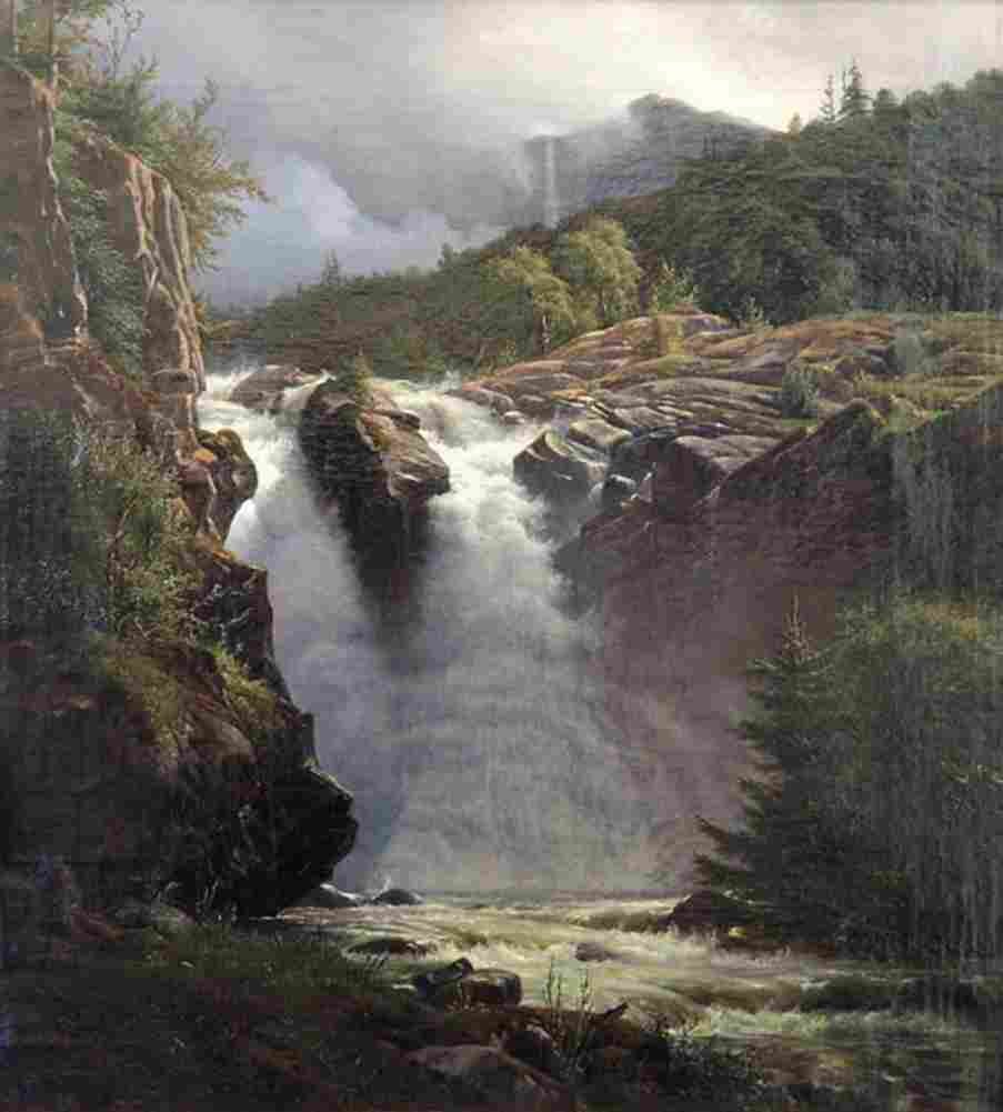 gurlitt norwegian waterfall Art A4 Photo Print