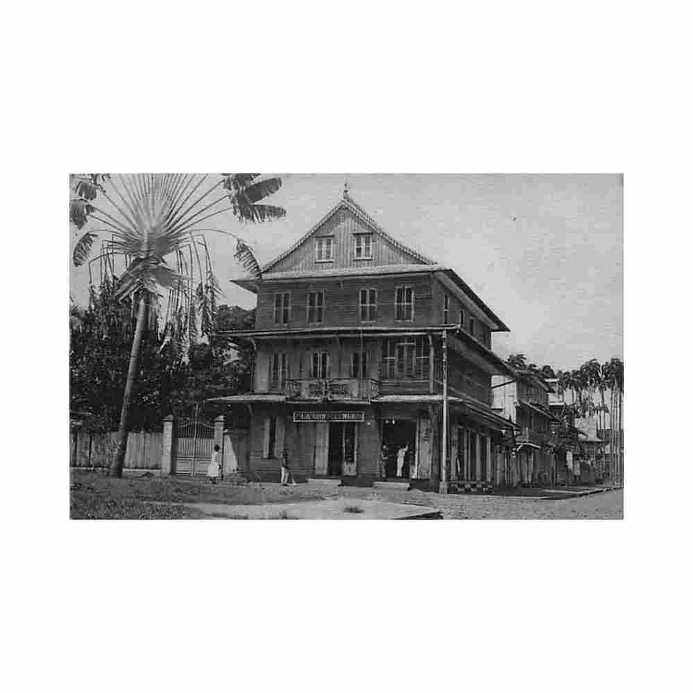 guyane cayenne magasin la conscience editeur de cartes postales maison coloniale Vintage A4 Photo Print