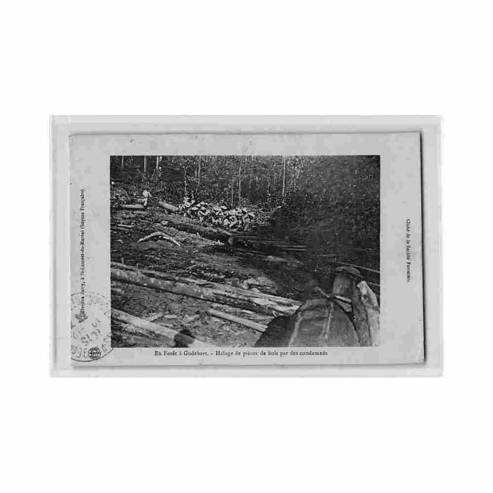 guyane en foret a godebert halage de pieces de bois par des condamnes ed jarry Vintage A4 Photo Print