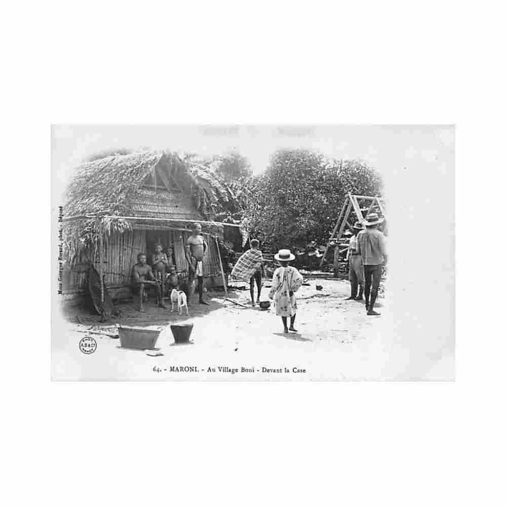 guyane maroni au village boni devant la case ed georges evrard 64 Vintage A4 Photo Print