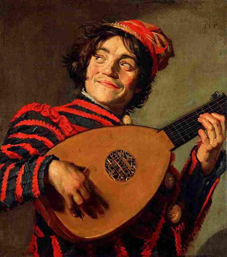 hals Jester With a Lute Art A4 Photo Print
