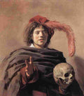 hals Young Man holding a Skull Art A4 Photo Print