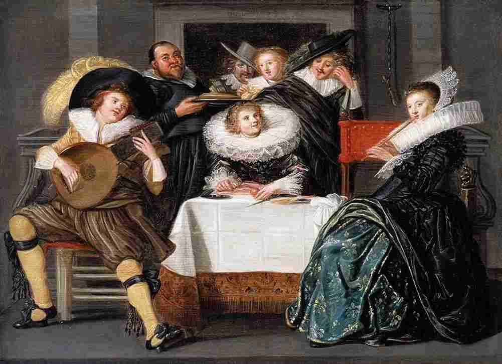 hals dirck a merry company making music Art A4 Photo Print
