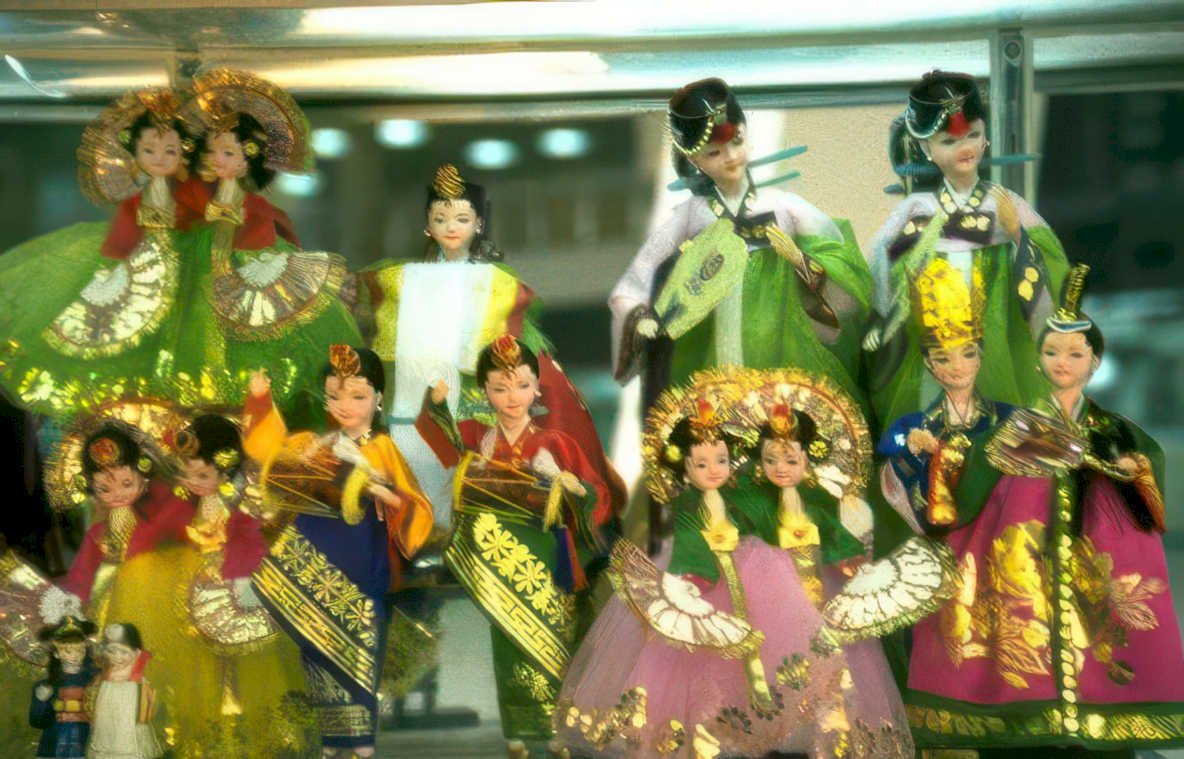hanbok dolls display Vintage A4 Photo Print