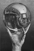 hand with reflecting sphere mc escher 1935 A4 Photo Print