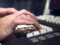 hands keyboard typing1980s 1990s A4 Photo Print