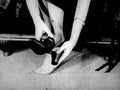 hands shoes tie1980s 1990s A4 Photo Print