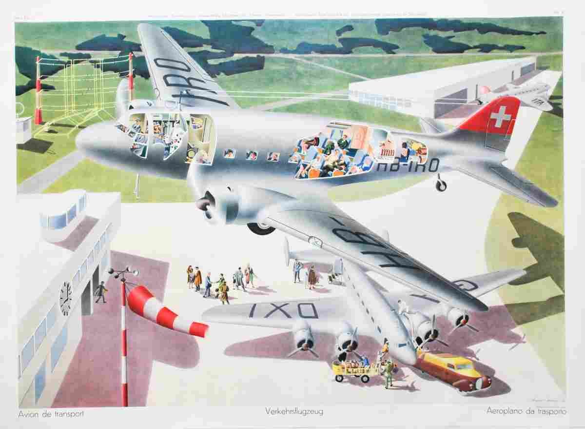 hans erni avion de transport verkehrsflugzeug 1941 11 Advert A4 Photo Print