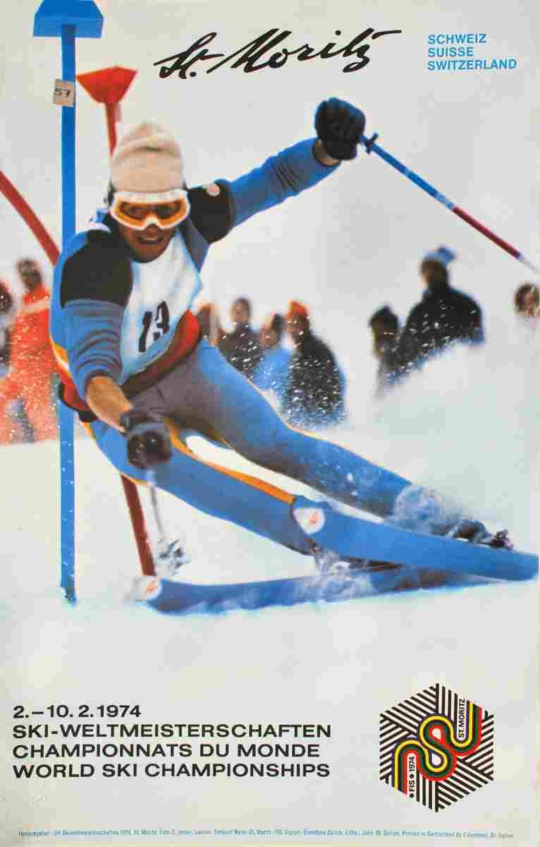 hans nater st moritz world ski championships 1974 4 Advert A4 Photo Print