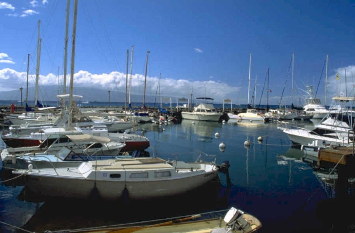 harbor boats maui 1980s 1990s A4 Photo Print