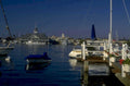 harbor boats sky 1980s 1990s A4 Photo Print