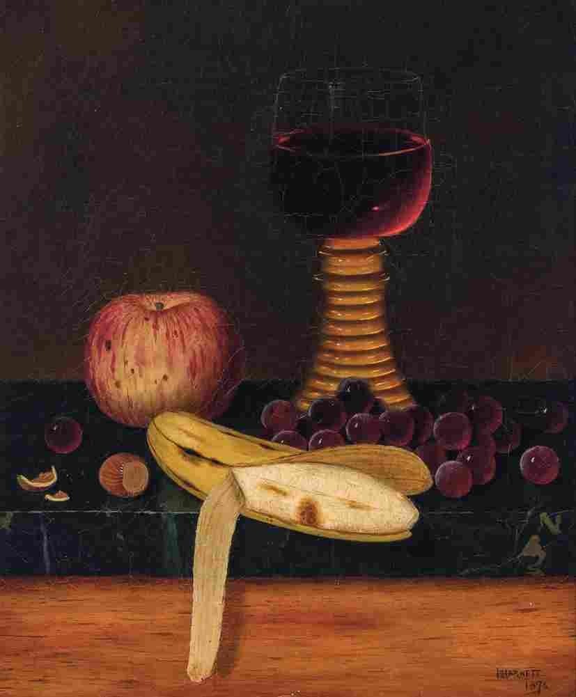 harnett still life with fruit and wine Art A4 Photo Print