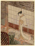 harunobo Courtesan in Night Attire Standing on a Verandah Art A4 Photo Print