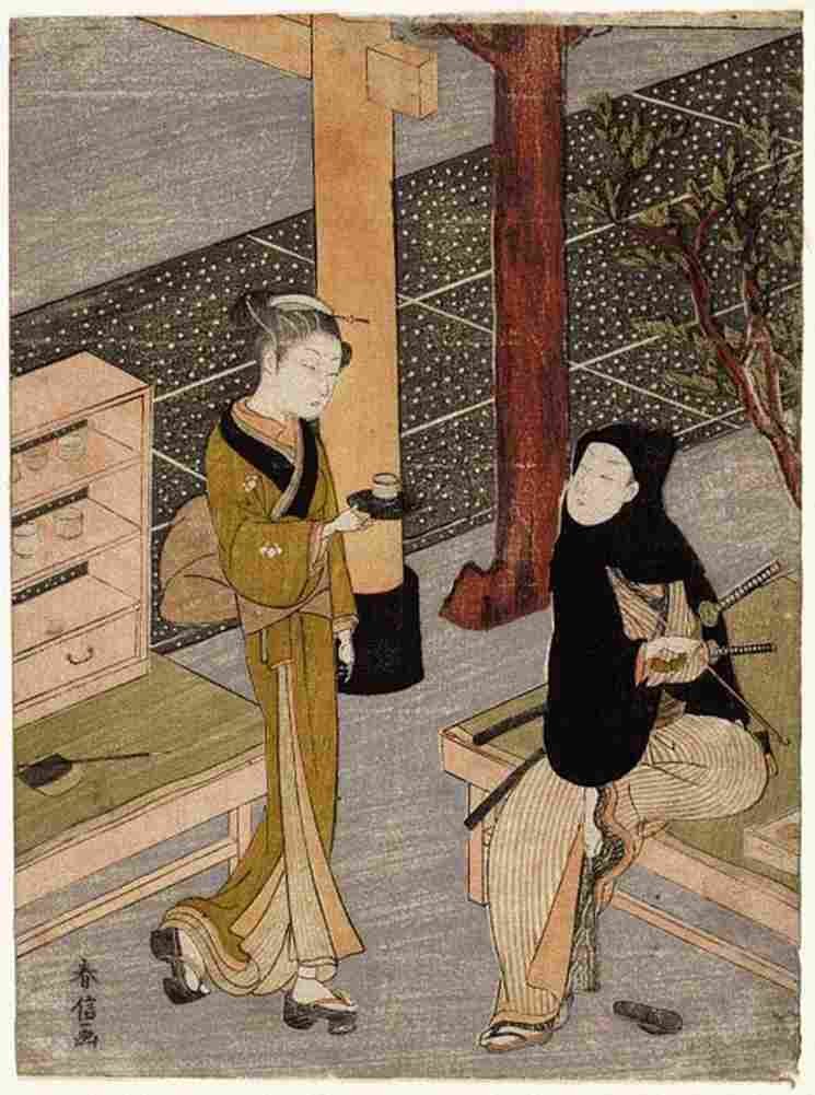 harunobo The artist and O sen Art A4 Photo Print