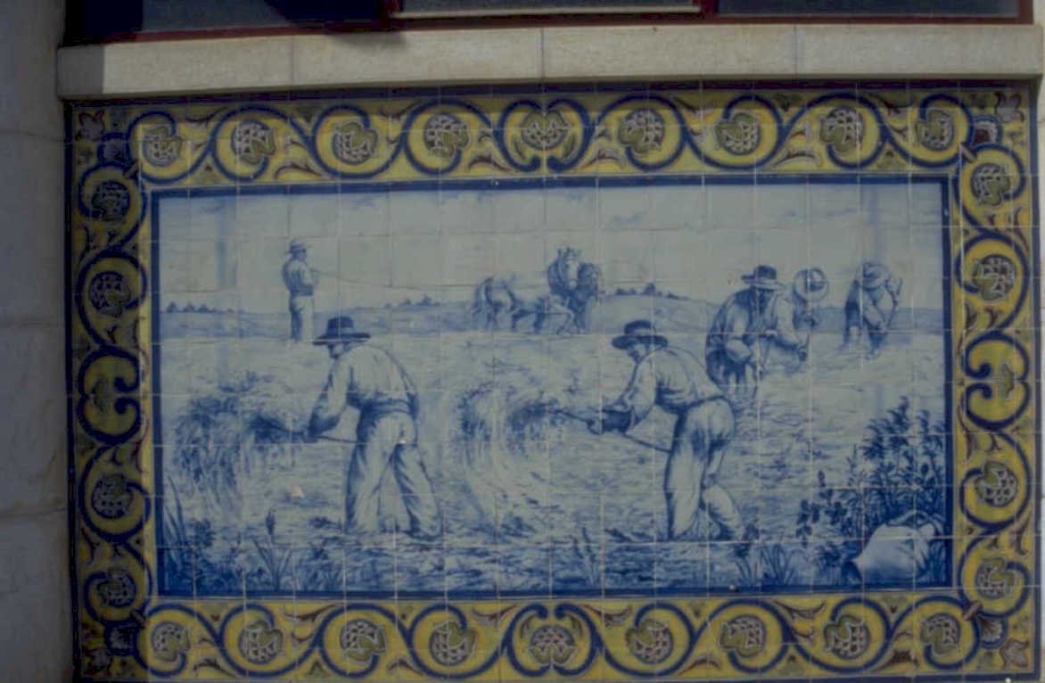 harvest scene mural 1980s 1990s A4 Photo Print