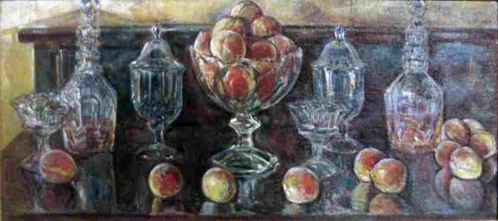 hass Peaches and Old Glass Art A4 Photo Print