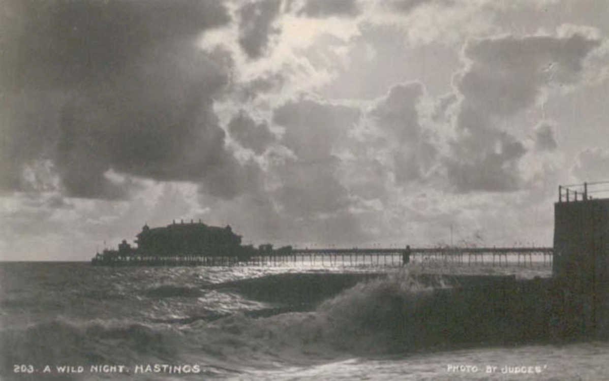 hastings pier nightVintage 1880s 1900s A4 Photo Print