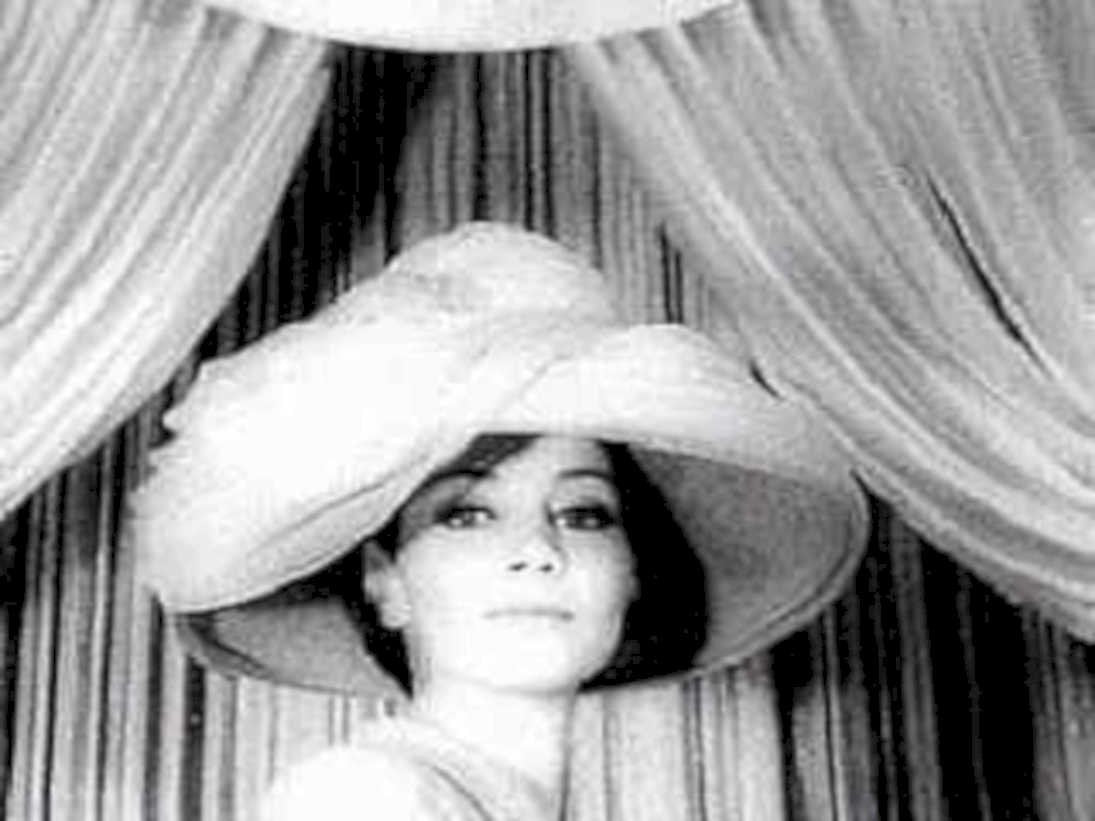 hat portrait curtains1980s 1990s A4 Photo Print