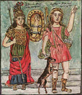 hatzimihail theophilos athena and artemis Art A4 Photo Print