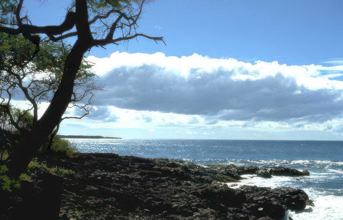 hawaii coast sky Vintage A4 Photo Print
