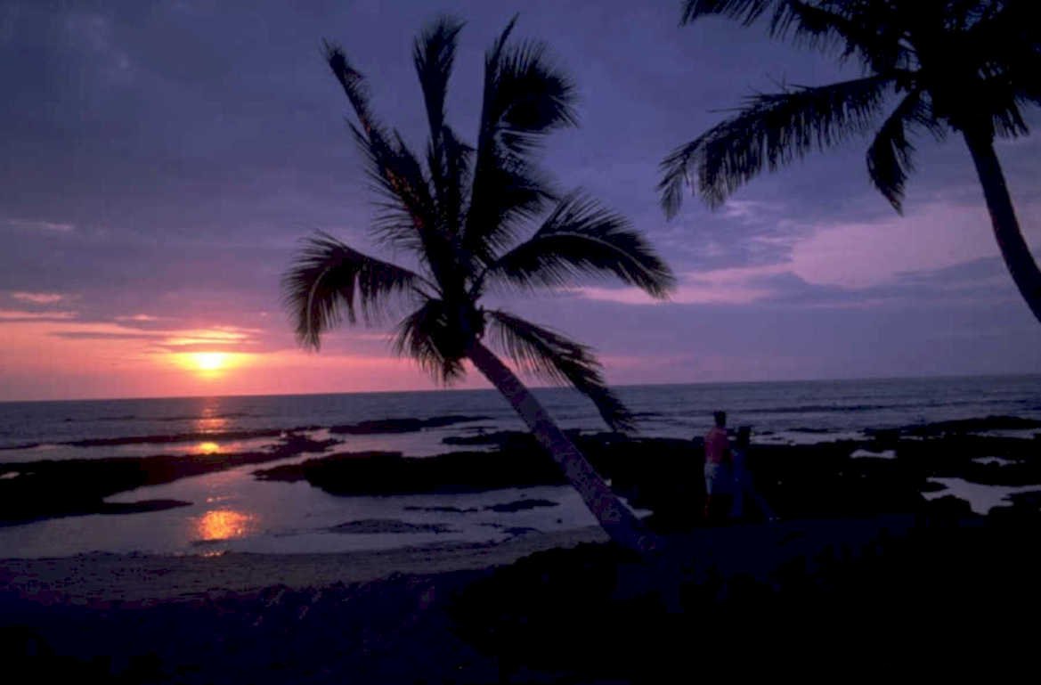 hawaii sunset beach 1980s 1990s A4 Photo Print