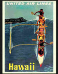 hawaii united airlines poster 1950s Advert A4 Photo Print