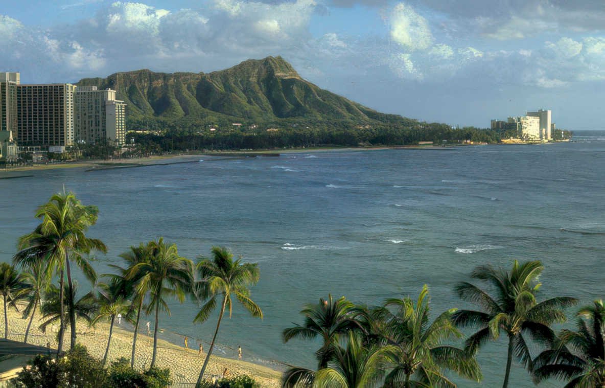 hawaii waikiki beach 3 Vintage A4 Photo Print