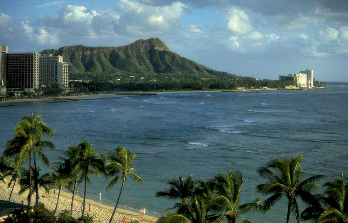 hawaii waikiki beach 4 Vintage A4 Photo Print