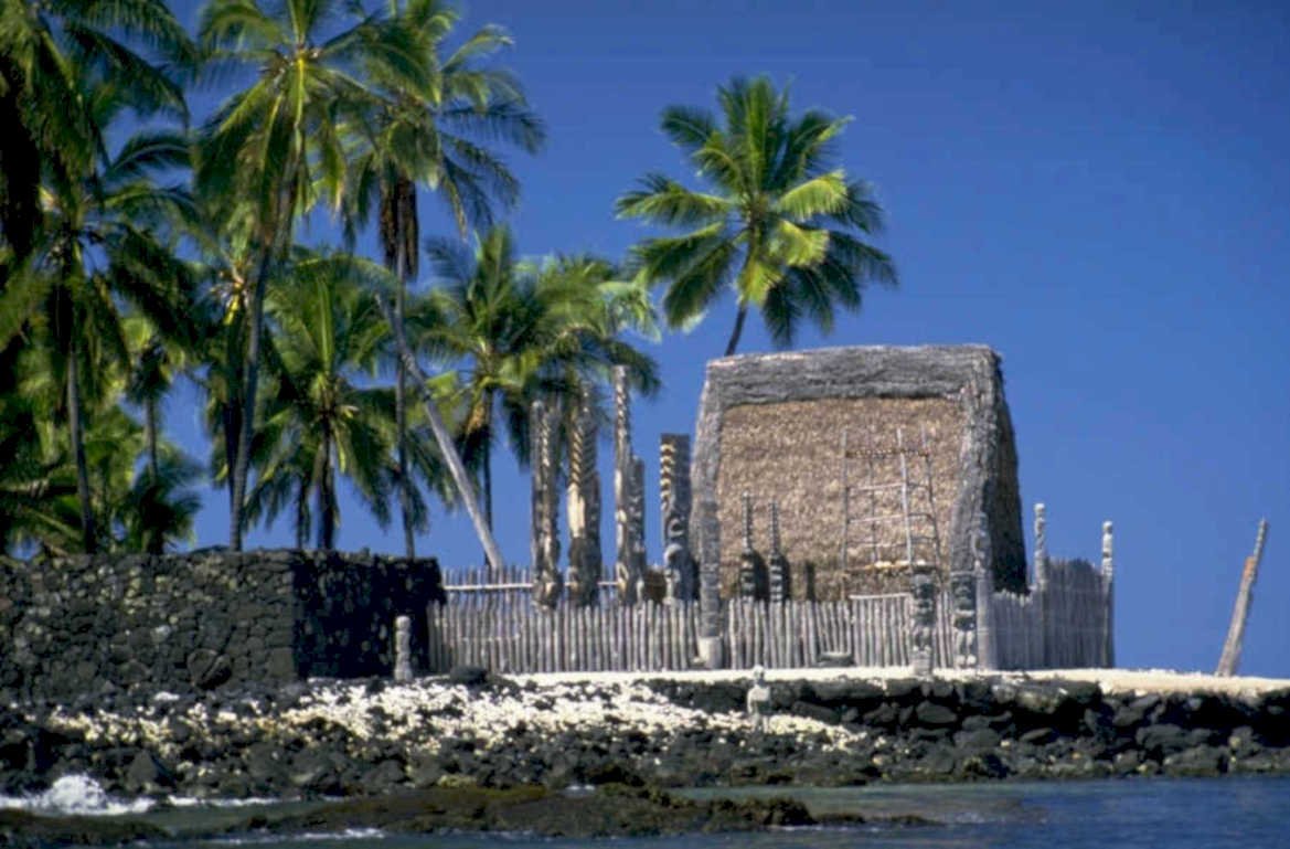 hawaiian heiau coast 1980s 1990s A4 Photo Print