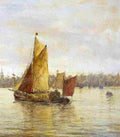 hay A Haybarge Passing Gravesend Art A4 Photo Print