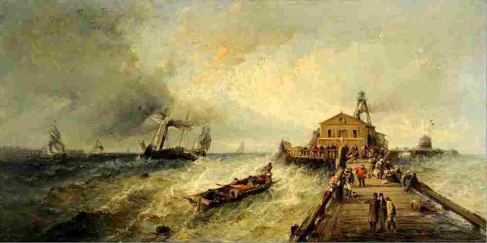 hay Shipping Making for a Harbour in a Rough Sea WMk Art A4 Photo Print