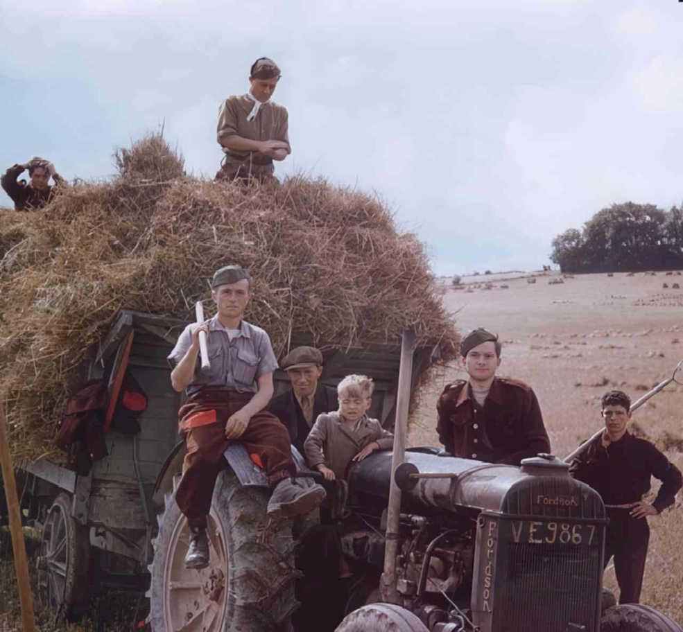 haymaking tractor vintage Vintage world war A4 Photo Print
