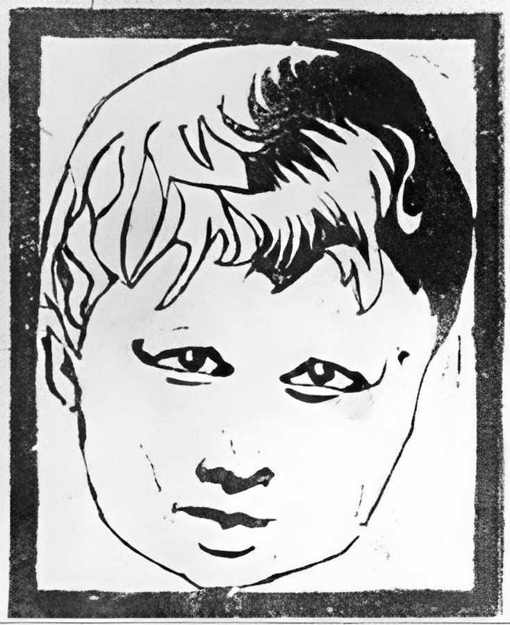 head of a child mc escher 1916 A4 Photo Print