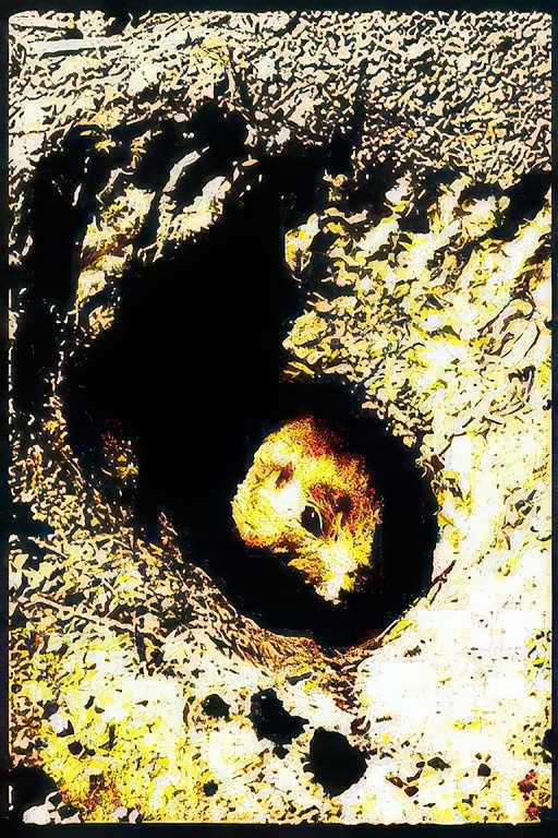 hedgehog hole wildlife Vintage A4 Photo Print