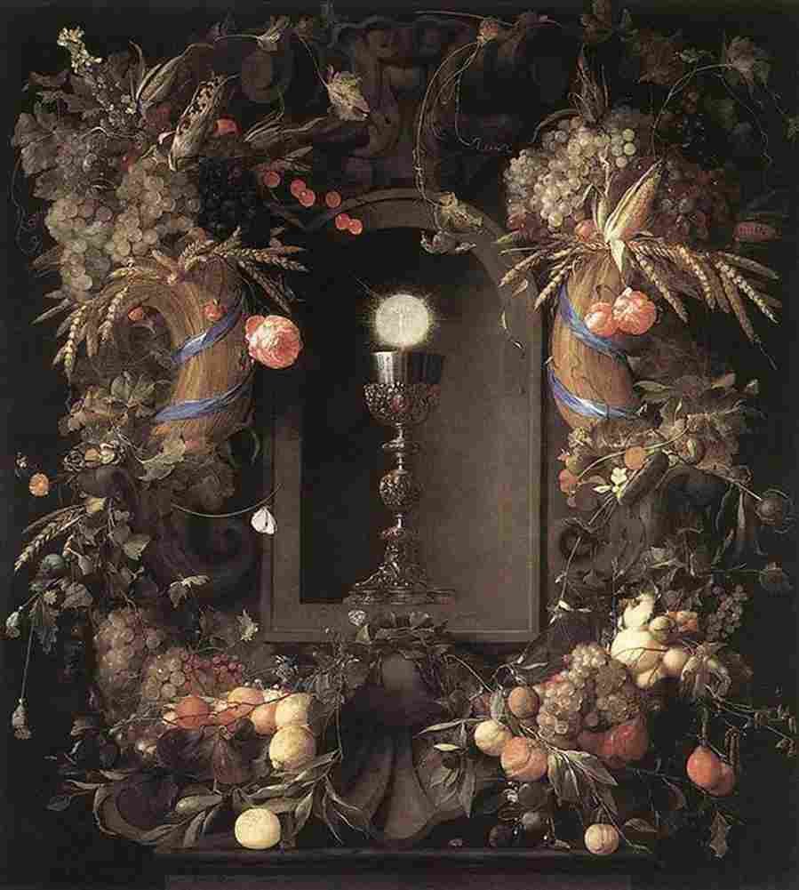 heem Eucharist in Fruit Wreath Art A4 Photo Print