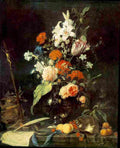 heem Flower Still life with Crucifix and Skull Art A4 Photo Print