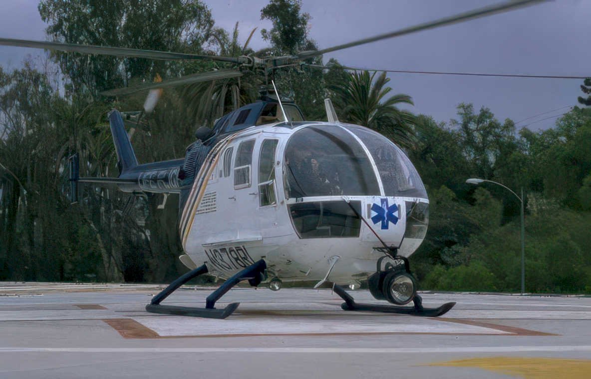 helicopter bell 206 Vintage A4 Photo Print