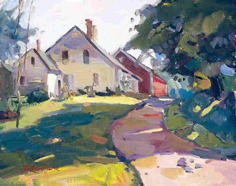 hen Farmhouse Art A4 Photo Print