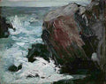 hen big rock and sea Art A4 Photo Print